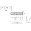 7.62MM screw fence type PCB terminal block with ears